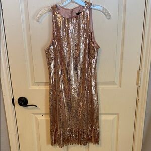 Alex Marie Rose Gold Sequin Mini Dress